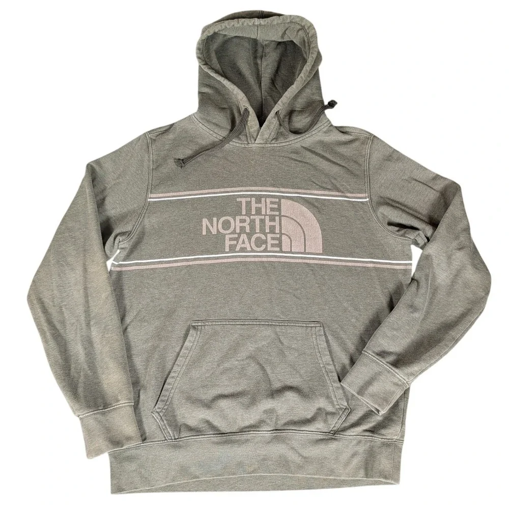 The North Face Mens Olive‎ Green Heathered Logo Pullover Hoodie 5055